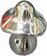 Art et Lumiere Decorative Mushroom made of Ceramic Material Silver 9x9x10cm 1pcs