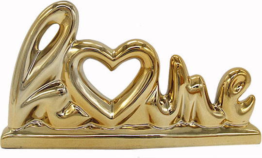 Art et Lumiere Dekoratives Nachricht Home aus Keramik Material Gold 27,5x15cm