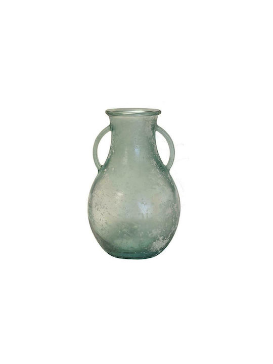 Atmosphera Glass Vase Cantaro Γαλάζιο 32cm