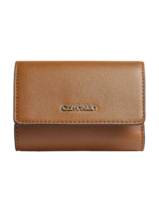 Calvin Klein Trifold Xs Mici Piele Portofel pentru femei Tabac maro