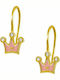 Amor Amor Gold Plated Silver Pendants Kids Earrings Crowns