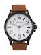 Season Time Herrenuhr Batterie mit Braun Lederarmband