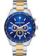 Michael Kors Layton Men's Watch 45mm Chronograph Battery with Metal Bracelet