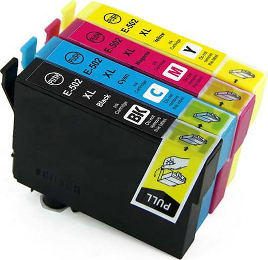 Compatible Inkjet Printer Ink Package Epson 502XL C13T02W640 Multi (Color) / Black 4pcs