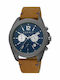 Esprit Men's Watch 45mm Chronograph Battery with Brown Leather Strap