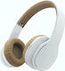 HAMA Touch Ασύρματα / Ενσύρματα On Ear Ακουστικά με 22 ώρες Λειτουργίας Λευκά / Μπεζ