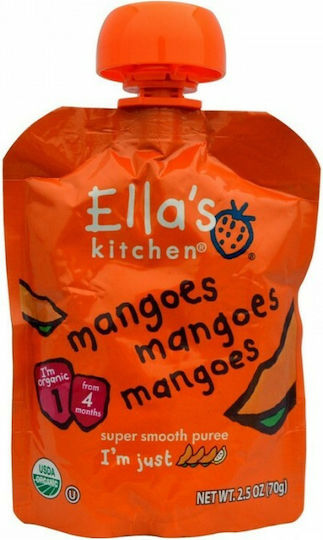 Ella's Kitchen Πουρές Φρούτων-Λαχανικών Μάνγκο Χωρίς Προσθήκη Ζάχαρης 70gr για 4+ Μηνών