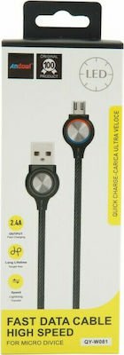 Andowl AN-QY-W081 LED USB 2.0 auf Micro-USB-Kabel Schwarz 1m 1Stück