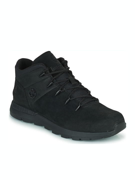 SPRINT TREKKER Suede Kids Boots with Laces Black