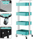 Wheeled Metallic Tool Carrier 4 Slot W45xD35xH107cm