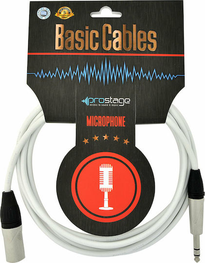 Prostage Cable XLR male - 6.3mm male Λευκό 2m
