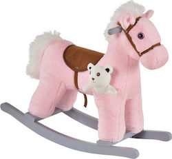 HomCom Κουνιστό Αλογάκι Wooden Rocking Toy Horse with Music with Max Load Capacity 30kg Pink