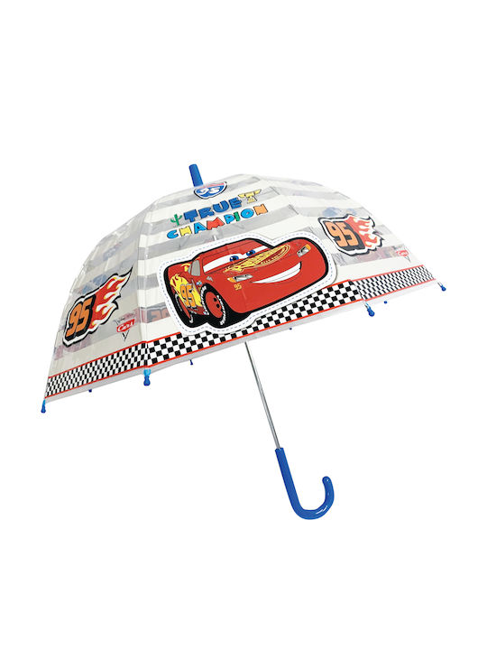 Disney Kids Curved Handle Umbrella Cars Multicolour