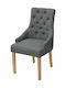 Dining Room Fabric Chair Dark Grey 52x60x95.5cm 4pcs