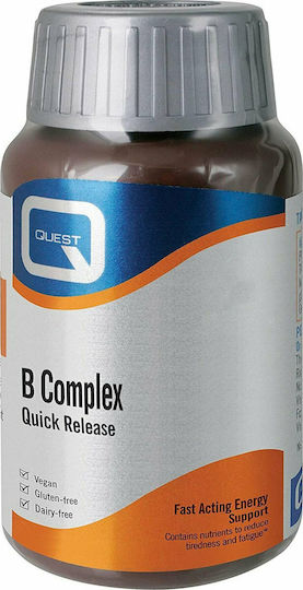 Quest B Complex Quick Release Vitamina pentru Energie, Întărirea Sistemului Imunitar & Sistemul Nervos 50mg 60 Tablete