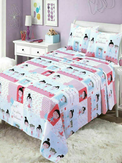 Kids Duvet Single Ballerinas Pink 160x240cm