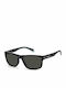 Polaroid Men's Sunglasses With Black Horn-Rimmed Frame And Grey Polarized Lens PLD2121/S 08A/M9