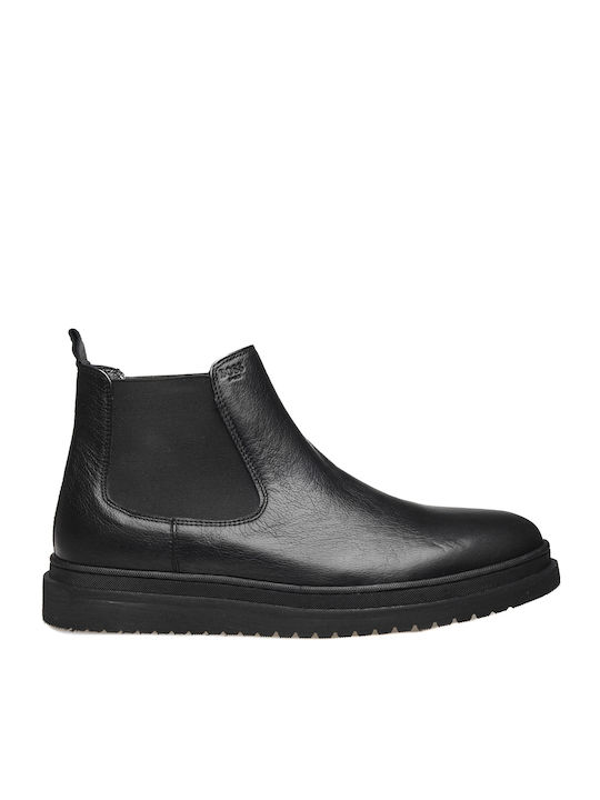 Δερμάτινα Chelsea Μποτάκια Black Matte