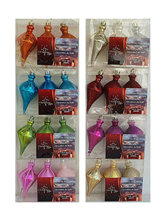Weihnachtsbaumschmuck Tränen 10x10cm 3 Stücke Verschiedene Designs oder Farben (Verschiedene Farben)