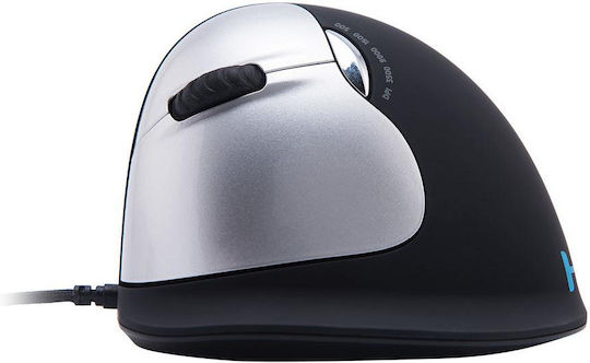 R-Go Tools HE Large Verkabelt Ergonomisch Vertikal Maus für Linkshänder Black/Silver