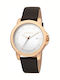 Esprit Ανδρικό Ρολόι 42mm Χρονογράφος Μπαταρίας με Καφέ Δερμάτινο Λουράκι
