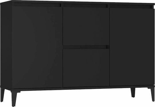 Мебели за съхранение дървен с чекмеджета Черно 104x35x70см