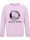 Sweatshirt unisex, Organic "Stay Punk", Creamy Pink