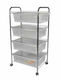 Sidirela Küchenwagen Metallisch Silber 4 Steckplätze 46x35x87cm