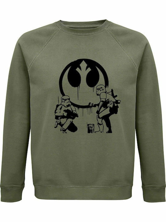 Sweatshirt Unisex, Organic "Troopers Rebelion, Star Wars", Khaki