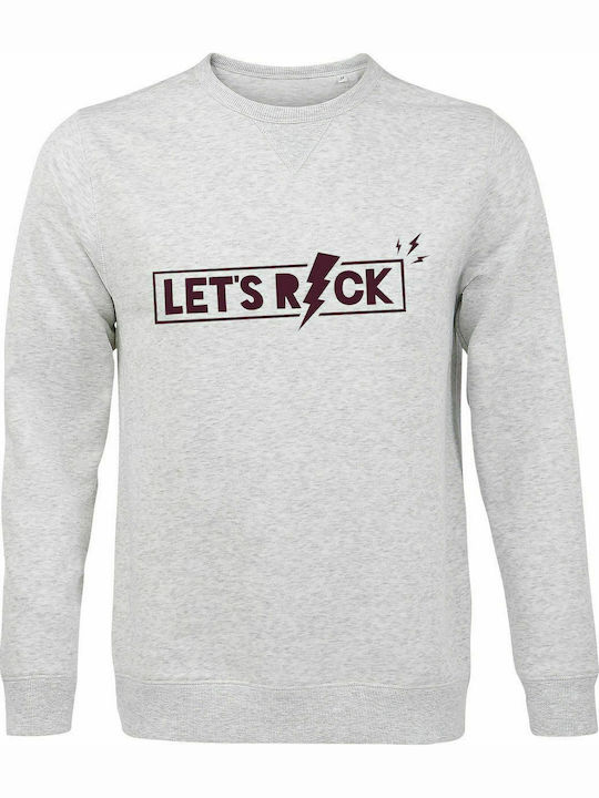 Sweatshirt Unisex, Organic "Let's ROCK", Ash