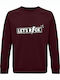 Sweatshirt Unisex, Organic "Let's ROCK", Burgundy