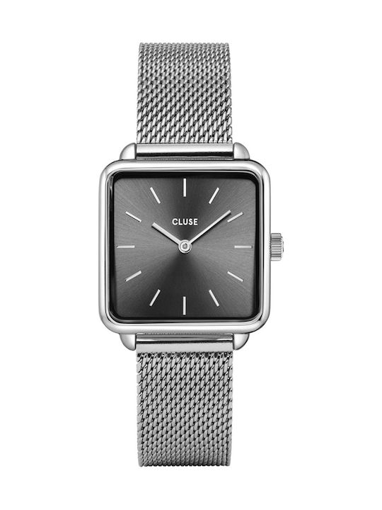 Cluse La Tetragone Uhr mit Gray Metallarmband