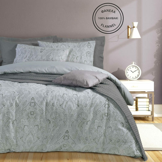 Das Home 9526 Σετ Σεντόνια Μονά Φανελένια 170x260εκ. Γκρι (3τμχ)