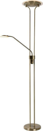 Lucide Lightning LED Floor Lamp H180xW25.4cm. with Warm White Light 1600lm Gold