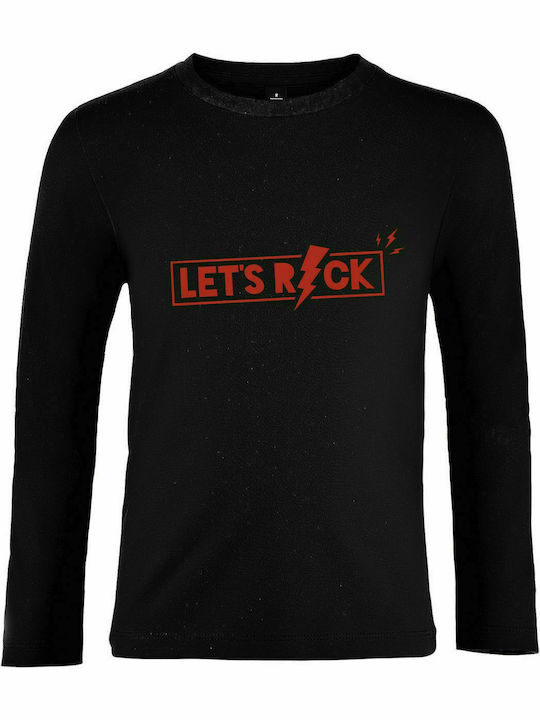 Children's Long Sleeve " LET'S ROCK", Black