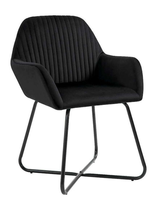 Dining Room Velvet Armchair Black 61x61x84cm 4pcs