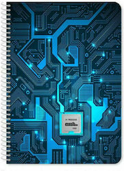 Must Notebook Ruled A4 120 Sheets 4 Subjects Processor Blue 1pcs