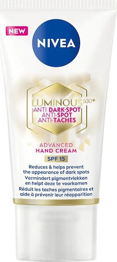 Nivea Luminous 630 Ενυδατική & Αντιγηραντική Κρέμα Χεριών για Πανάδες SPF15 50ml