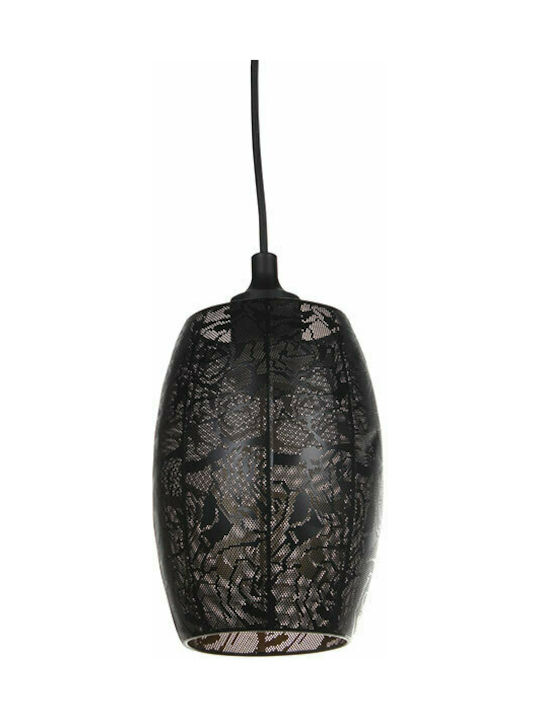 Keskor Μοντέρνο Κρεμαστό Φωτιστικό Μονόφωτο με Ντουί E27 σε Μαύρο Χρώμα