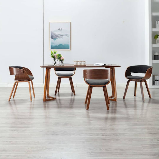 Stühle Speisesaal Grey / Brown 4Stück 53x52x70cm