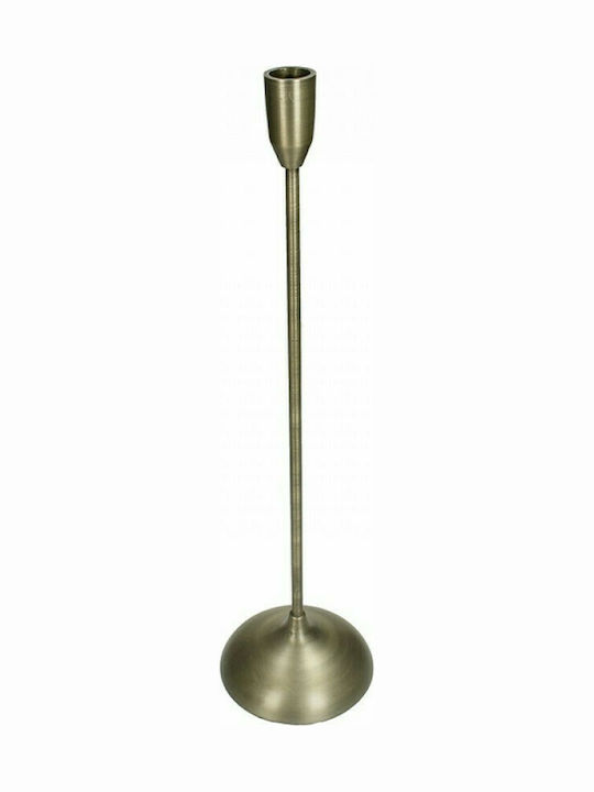 Zaros Candle Holder Aluminum Αλουμινένιο Bronze 11.5x11.5x43cm 1pcs