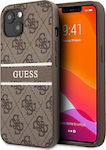 Guess 4G Printed Stripe Plastic Back Cover Brown (iPhone 13)