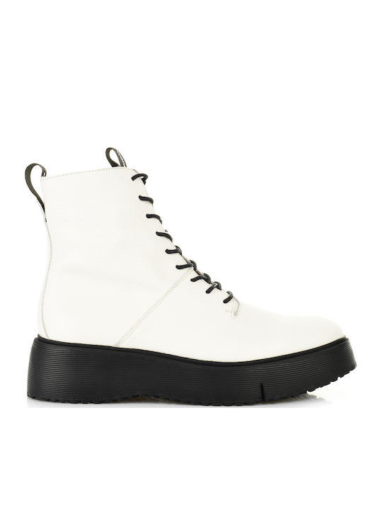 9350 Wild Milk Milk Δερμάτινα Γυναικεία Αρβυλάκια Off White