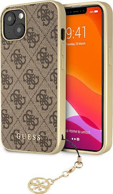 Guess 4G Charms Fabric Back Cover Brown (iPhone 13)