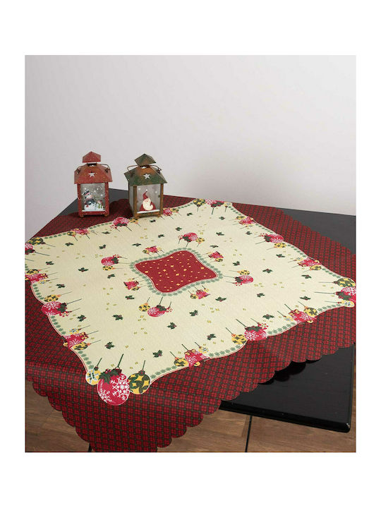 Silk Fashion Christmas Fabric Tablecloth Ornament L90xW90cm