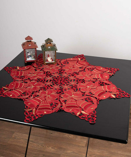 Silk Fashion 262 Christmas Tablecloth Fabric Red L140xW140cm.