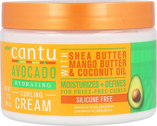 Cantu Avocado Hydrating Anti-Frizz Hair Styling Cream for Wavy Hair 340gr