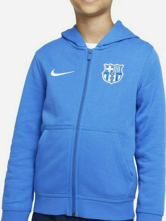 Nike Αθλητική Παιδική Ζακέτα Φούτερ με Κουκούλα Μπλε