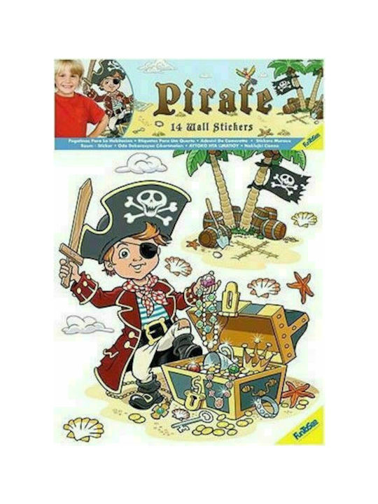 OIKOPEN Детска стикерна за стена Стена Pirate 14бр