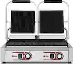 Dynamic Commercial Double Sandwich Maker with Ribbed Top and Ribbed Bottom 3600W